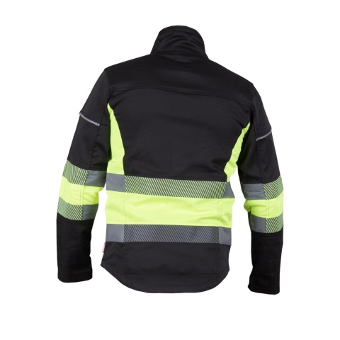 BLUZA OCHRONNA BAX ELASTYCZNA ROBOCZA Z PASAMI ODBLASKOWYMI GRANATOWO-ŻÓŁTA