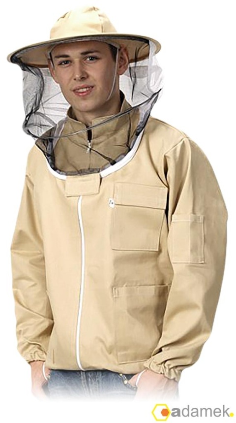 BLUZA PSZCZELARSKA JAC22 Z KAPELUSZEM, ROZPINANA