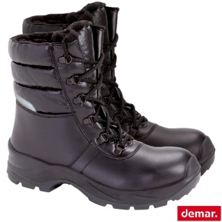 BUTY BEZPIECZNE 9-024, S2 CI SRC, TRZEWIKI ANTYPOŚLIZGOWE Z ODBLASKAMI MĘSKIE OCIEPLANE FUTERKIEM,