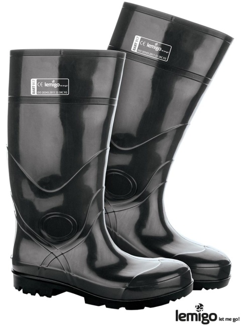 BUTY BEZPIECZNE GUMOWCE BARTS5 S5 SRC, ODPORNE NA KWASY, OLEJE, ANTYPOŚLIZGOWE CZARNE