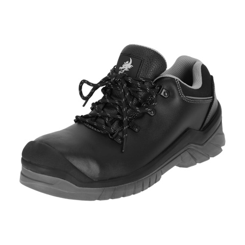 BUTY BEZPIECZNE BOLT-T, PÓŁBUTY ZE SKÓRY BAWOLEJ, NADLANE GUMĄ, KEVLAROWA WKŁADKA, PODNOSEK, S1 PL SR FO