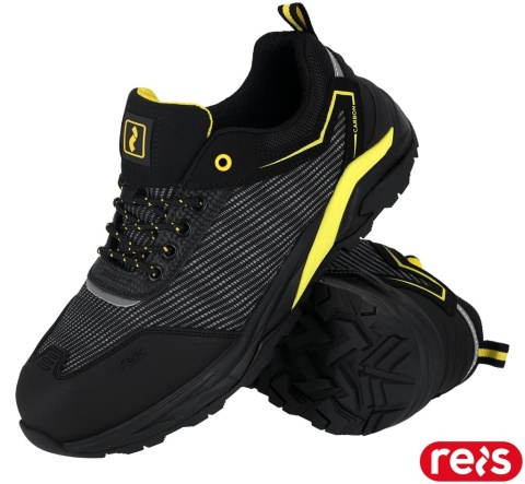 BUTY BEZPIECZNE CARBON-T, PÓŁBUTY SZNUROWANE, MIKROFIBRA, KOMPOZYTOWA WKŁADKA I PODNOSEK, S3S FO SR, ODBLASKI