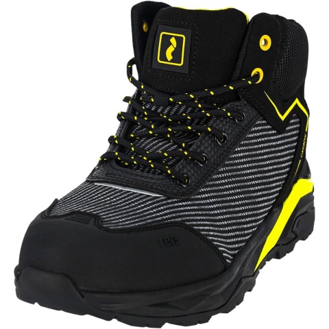 BUTY BEZPIECZNE CARBON-T, TRZEWIKI SZNUROWANE, MIKROFIBRA, KOMPOZYTOWA WKŁADKA I PODNOSEK, S3S FO SR, ODBLASKI