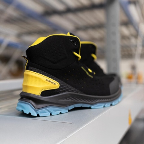 BUTY BEZPIECZNE HARPOON TRZEWIKI ZE SKÓRY ZAMSZOWEJ, KOMPOZYTOWA WKŁADKA I PODNOSEK, S1PS SR FO, GUMOWE OBLANIE