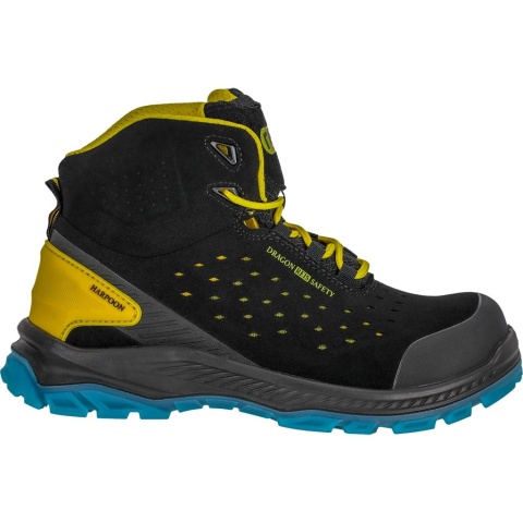 BUTY BEZPIECZNE HARPOON TRZEWIKI ZE SKÓRY ZAMSZOWEJ, KOMPOZYTOWA WKŁADKA I PODNOSEK, S1PS SR FO, GUMOWE OBLANIE