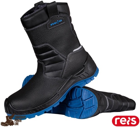 BUTY BEZPIECZNE ISLANDIG KOZAKI OCIEPLANE ZE SKÓRY WCIAGANE, S3 SRC, GUMOWE OBLANIE, PODNOSEK