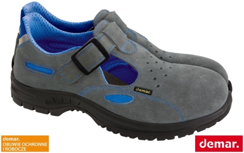 BUTY BEZPIECZNE LEO, SB FO E SRC, SANDAŁY WELUROWE MĘSKIE Z PODNOSKIEM