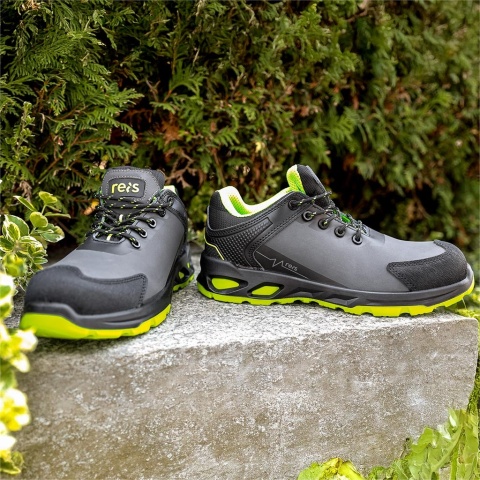 BUTY BEZPIECZNE LIVE, PÓŁBUTY SZNUROWANE Z NUBUKU, S3S FO SR, WKŁADKA KEVLAROWA, PODNOSEK KOMPOZYTOWY