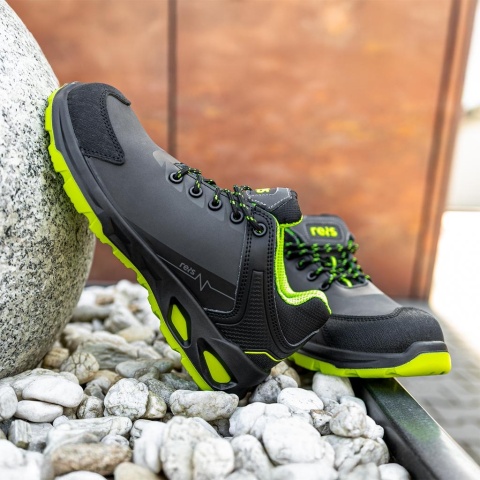 BUTY BEZPIECZNE LIVE, PÓŁBUTY SZNUROWANE Z NUBUKU, S3S FO SR, WKŁADKA KEVLAROWA, PODNOSEK KOMPOZYTOWY