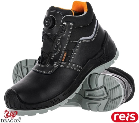 BUTY BEZPIECZNE TITAN-GLAT TRZEWIKI ZE SKÓRY, SYSTEM SZNURÓWEK STRUNOWYCH SPINON, S3S FO SR