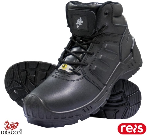 BUTY BEZPIECZNE TITAN-HARX, TRZEWIKI Z KEVLAROWĄ WKŁADKĄ, ANTYELEKTROSTATYCZNE, KOMPOZYTOWY PODNOSEK, WZMOCNIONE NA CZUBKU