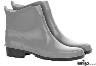 BUTY Z PCV ELKE KALOSZE DAMSKIE KRÓTKIE WODOSZCZELNE SZARE