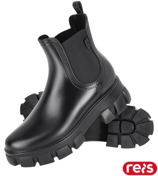 BUTY Z PCV OSY KRÓTKIE DAMSKIE Z PCV GUMOWE SZTYBLETY CZARNE