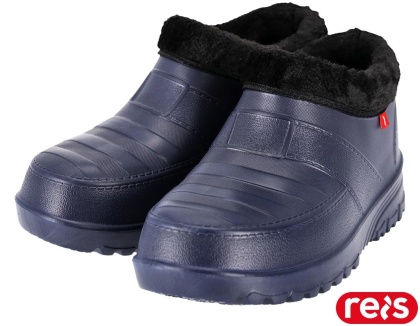 BUTY Z TWORZYWA EVA FUR OCIEPLANE FUTERKIEM GRANATOWO-CZARNE