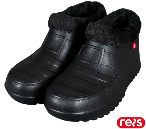 BUTY Z TWORZYWA EVA FUR OCIEPLANE FUTERKIEM CZARNE