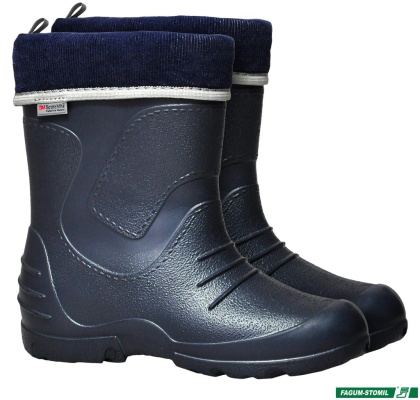 BUTY Z TWORZYWA EVA STOMILEK KIDS KALOSZE DLA DZIECI, ODBLASKI, ANTYPOŚLIZGOWE, OCIEPLACZ WYJMOWANY, GRANATOWE