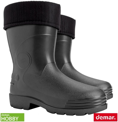 BUTY FARMER, KALOSZE MĘSKIE KRÓTKIE Z WYMIENNĄ WKŁADKA OCIEPLAJĄCĄ, OB E, CZARNE