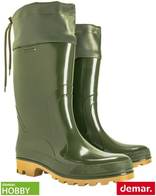 BUTY ZAWODOWE GRANDS, OB E, KALOSZE MĘSKIE ZE ŚCIĄGANYM KOŁNIERZEM, ZIELONE