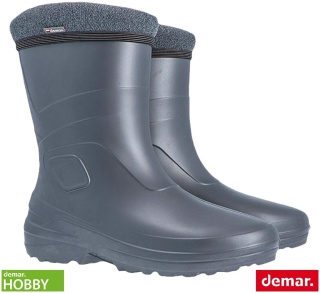 BUTY MŁODZIEŻOWE, DAMSKIE, KALOSZE LUCY Z WYMIENNYM WKŁADEM OCIEPLAJĄCYM, OCIEPLANE SZARE