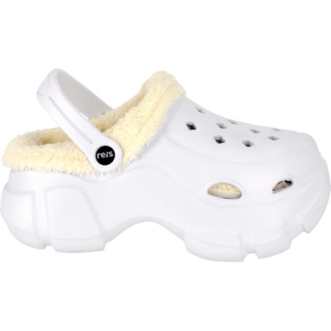 KLAPKI Z TWORZYWA COZY, GRUBA PODESZWA, Z OTWORAMI, OCIEPLANE FUTERKIEM, CZARNE