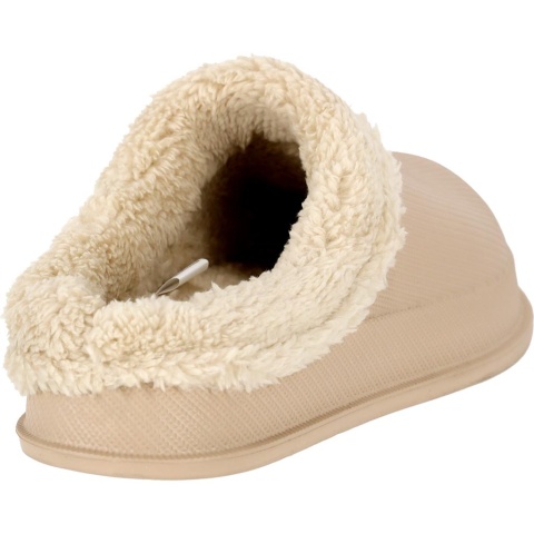 KLAPKI FLUFF Z TWORZYWA OCIEPLANE FUTERKIEM CZARNE