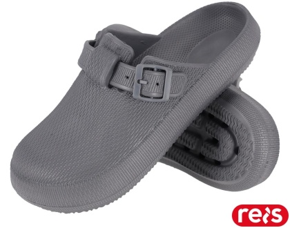 KLAPKI TEX Z TWORZYWA, WYPROFILOWANA PODESZWA SZARE