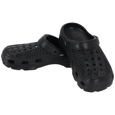 KLAPKI TRACE Z TWORZYWA, OTWORY ZAPEWNIAJĄCE CYRKULACJĘ, CZARNE KROKSY