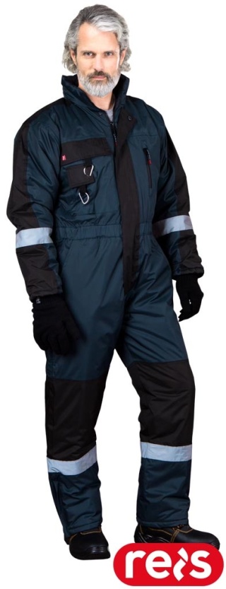KOMBINEZON OCHRONNY OCIEPLANY ALASKA Z KAPTUREM, KIESZENIAMI, UCHWYTEM NA LATARKĘ I ODBLASKAMI