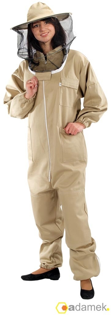 KOMBINEZON PSZCZELARSKI COV31 Z KAPELUSZEM ZAPINANY NA SUWAK