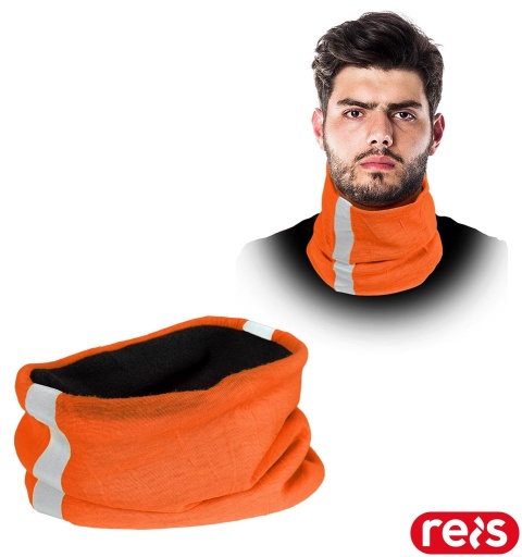 KOMIN BANDDUO OCIEPLANY Z PASEM ODBLASKOWYM, POMARAŃCZOWY