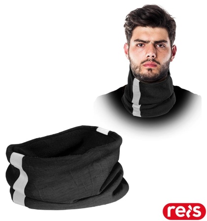 KOMIN BANDDUO OCIEPLANY Z PASEM ODBLASKOWYM, CZARNY