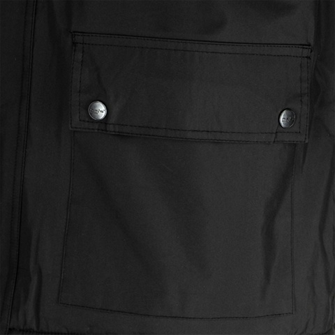 KURTKA OCHRONNA OCIEPLANA ALASKA, SYSTEM WENTYLACJI NA PLECACH I POD PACHAMI GRANATOWA