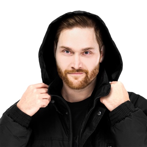 KURTKA OCHRONNA OCIEPLANA ALASKA, SYSTEM WENTYLACJI NA PLECACH I POD PACHAMI CZARNA