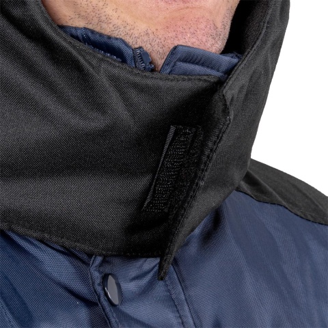 KURTKA OCHRONNA OCIEPLANA BALTIC ODSUWANY KAPTUR, SZARO-CZARNA