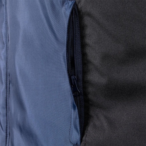 KURTKA OCHRONNA OCIEPLANA BALTIC ODSUWANY KAPTUR, CZARNO-SZARA