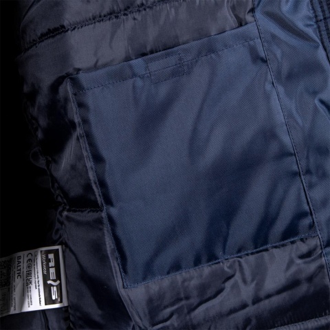 KURTKA OCHRONNA OCIEPLANA BALTIC ODSUWANY KAPTUR, CZARNO-SZARA