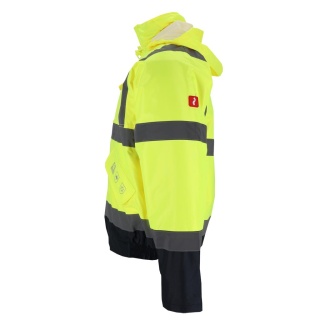 KURTKA OCHRONNA OCIEPLANA BLUE-BOMB, PIKOWANA PODSZEWKA, FLUO-PASY ODBLASKOWE, POMARAŃCZOWO-GRANATOWA