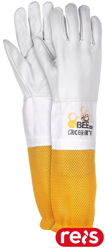 RĘKAWICE PSZCZELARSKIE WYKONANE ZE SKÓRY KOZIEJ BEE