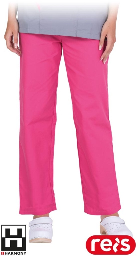 SPODNIE OCHRONNE DO PASA ARIA DAMSKIE RÓŻOWE DO PRACY W LABORATORIACH, MEDYCZNE, DLA KOSMETYCZEK