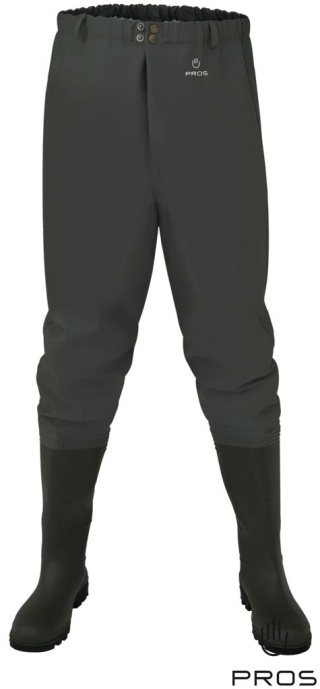 SPODNIOBUTY Z WGRZANYMI NA STAŁE KALOSZAMI, OB SRC, WODOCHRONNE, DLA WĘDKARZY, USŁUG WODOCIĄGOWYCH I KOMUNALNYCH