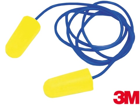 WKŁADKI PRZECIWHAŁASOWE, ZATYCZKI DO USZU, EARSOFT ZE SZNURKIEM, Z PIANKI, 200PAR ŻÓŁTE