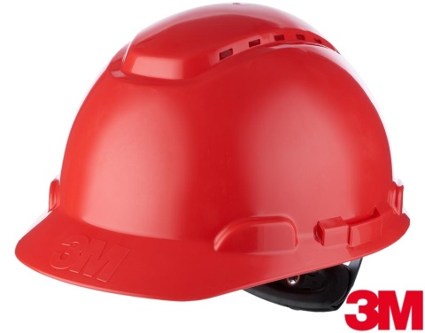 HEŁM OCHRONNY H700N, WĄSKI DASZEK, WENTYLACJA CZERWONY