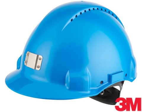 HEŁM OCHRONNY MINER DLA LESNICZYCH, GÓRNIKÓW, UCHWYT NA LAMPĘ, NIEBIESKI