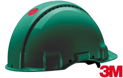 HEŁM OCHRONNY SOLARISN, WENTYLACJA, WĄSKI DASZEK, ODPORNOŚĆ NA PROMIENIOWANIE, ZIELONY