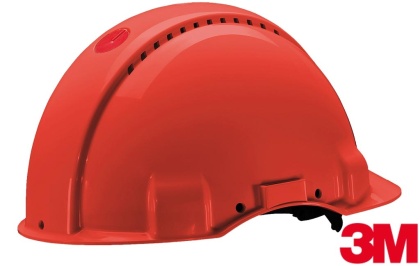 HEŁM OCHRONNY SOLARISN, WENTYLACJA, WĄSKI DASZEK, ODPORNOŚĆ NA PROMIENIOWANIE, CZERWONY