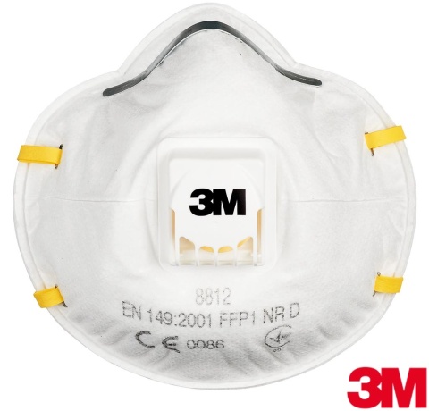 PÓŁMASKA FFP1 NR D FILTRUJĄCA KOPUŁKOWA Z ZAWORKIEM 10SZT