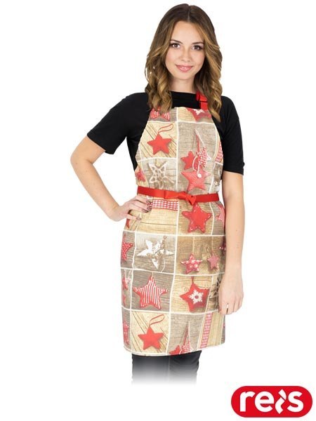 FARTUCH BAWEŁNIANY ŚWIĄTECZNY CZERWONY