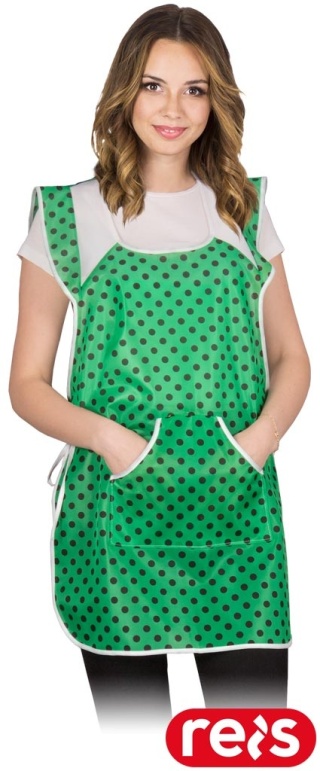 FARTUCH ZAKŁADANY PRZEZ GŁOWĘ, PODOMKA ZIELONO-BIAŁA