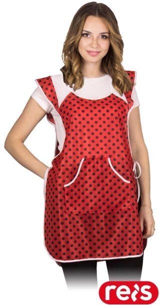 FARTUCH ZAKŁADANY PRZEZ GŁOWĘ, PODOMKA CZERWONO-BIAŁA