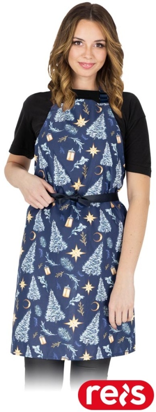 FARTUCH BAWEŁNIANY ŚWIĄTECZNY GRANATOWY